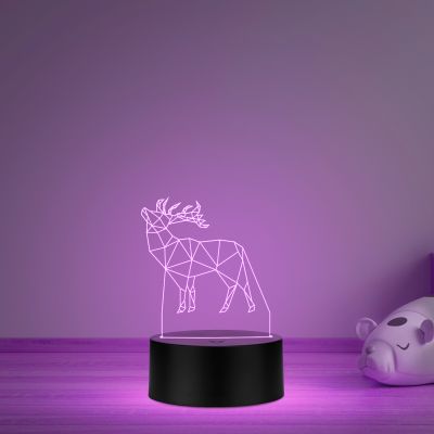 3D Illusion Deer Led Night lamp Multicolored Light Gift for Birthday